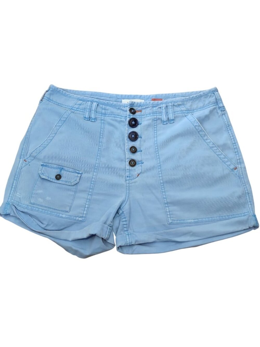 Anthropologie Blue The Wanderer Button Fly Casual Shorts Womens 32